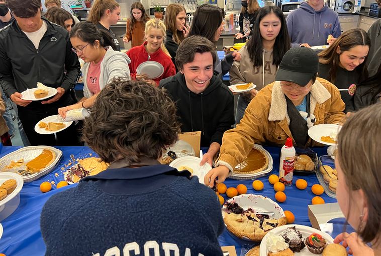 Students at Pie Feast